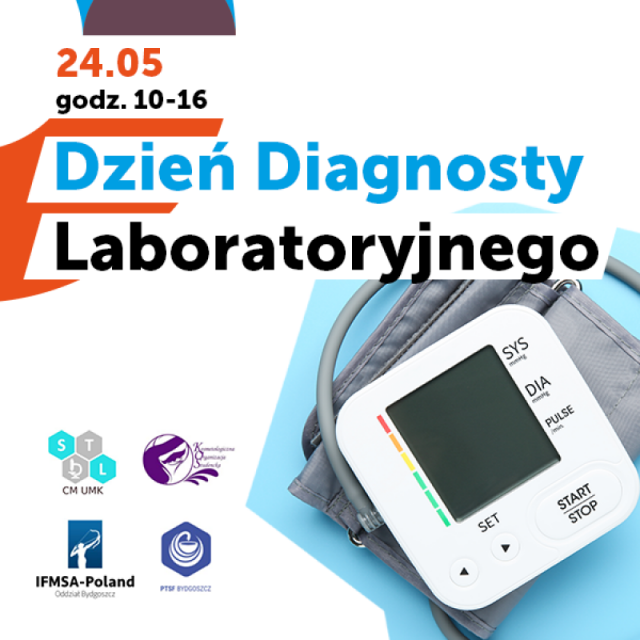 Już w sobotę, 24 maja, w godzinach 10:00-16:00, zapraszamy na wyjątkowe wydarzenie prozdrowotne organizowane przez Studenckie Towarzystwo Diagnostów Laboratoryjnych CM UMK w ramach ogólnopolskiej akcji „Dzień Diagnosty” w CH Rondo.<br> <u>Dowiedz się więcej