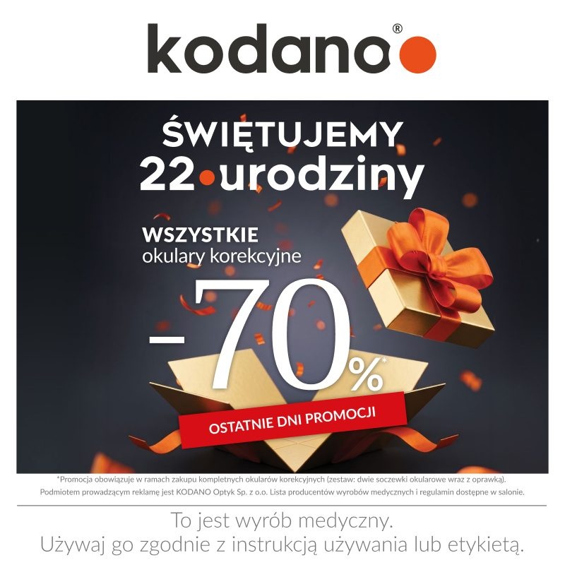 Ostatnie dni promocji! Wszystkie okulary korekcyjne 70% taniej!