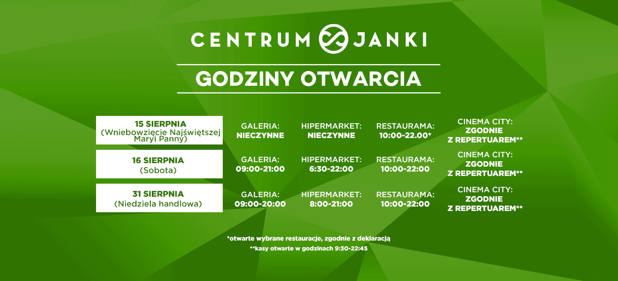 Godziny otwarcia