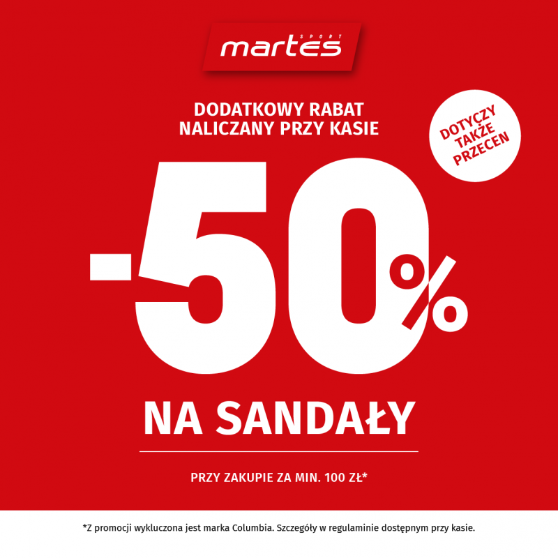 50% NA SANDAŁY: