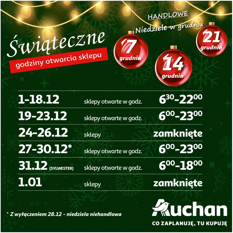Godziny otwarcia Auchan