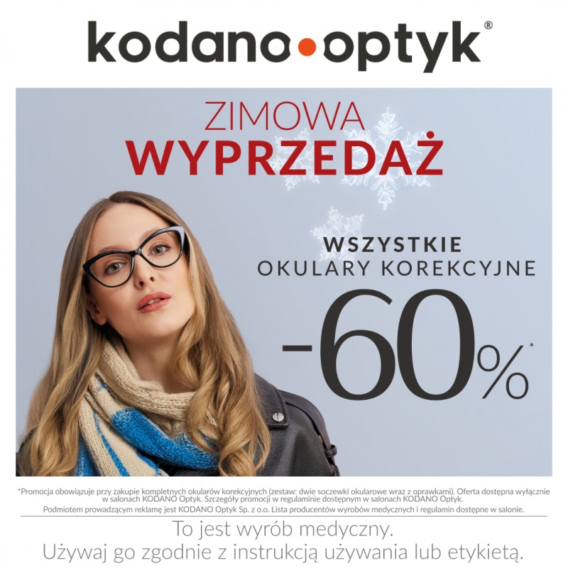 Ostatnie dni Zimowej wyprzedaży! WSZYSTKIE OKULARY KOREKCYJNE 60% TANIEJ!