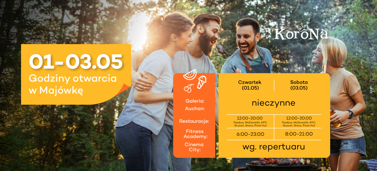 Godziny otwarcia w Majówkę