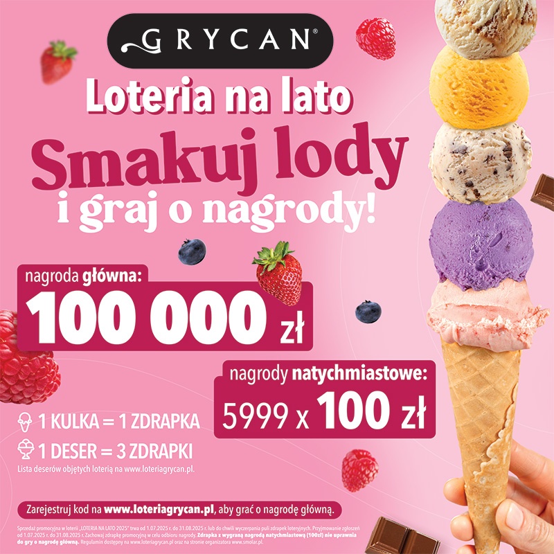 W lodziarnio-kawiarniach Grycan po raz kolejny rusza Loteria na lato!