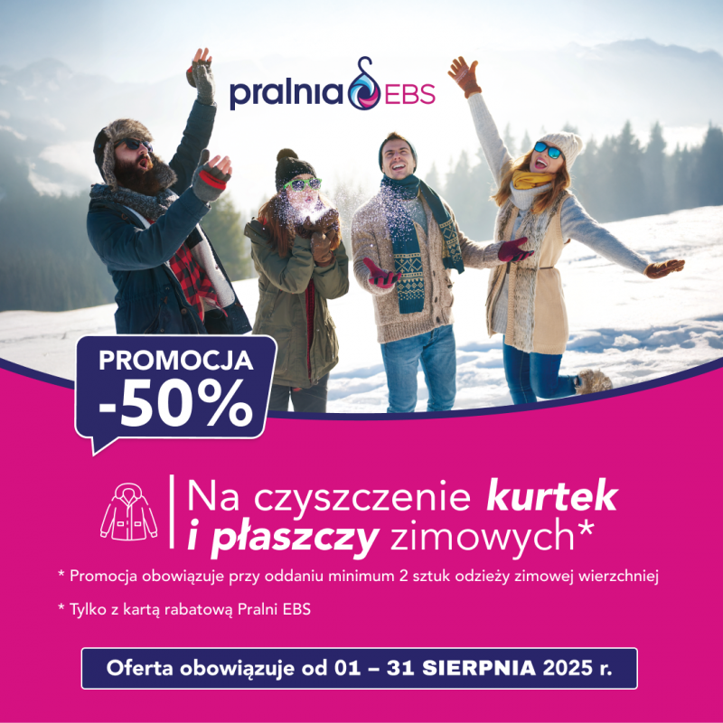 -50% na czyszczenie kurtek i płaszczy zimowych