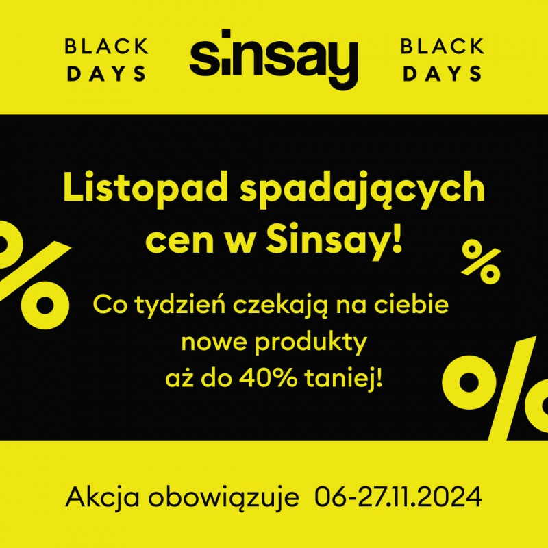 Listopad spadających cen w Sinsay!